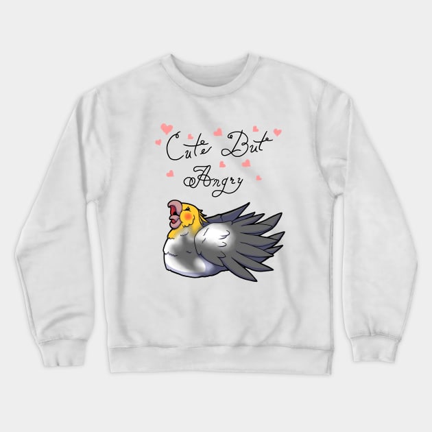 Cute But Angry (White, grey and yellow tiel) Crewneck Sweatshirt by Adastumae